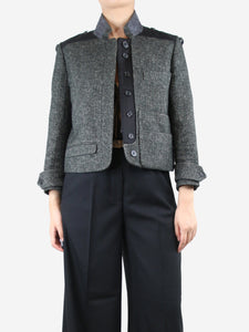 Chloe Grey wool-blend cropped jacket - size UK 14