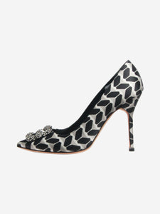 Manolo Blahnik Black and white geometric printed pumps - size EU 40