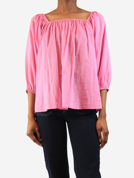 Pink sheer off-should blouse - size XS product image