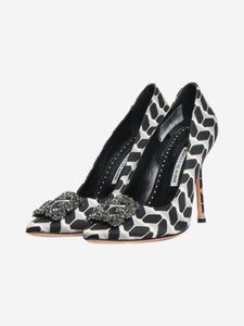 Manolo Blahnik Black and white geometric printed pumps - size EU 40