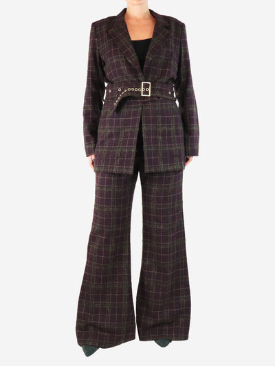 Aubergine check coat and trouser set - size Sets Amanda Thompson 