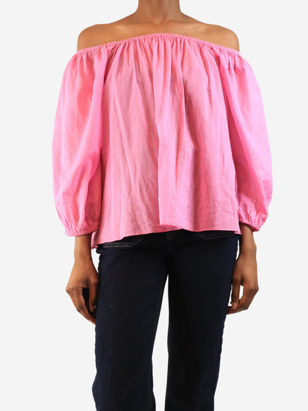 Pink sheer off-should blouse - size XS alternate image
