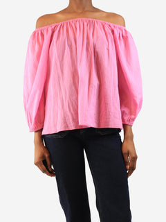 Pink sheer off-should blouse - size XS Tops Rhode 