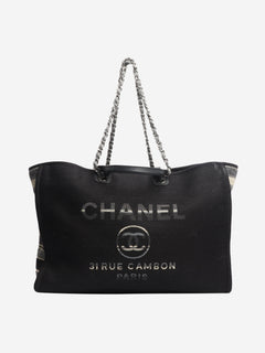 Black extra large striped Deauville tote bag Tote Bags Chanel 