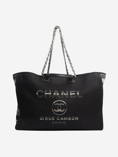 Black extra large striped Deauville tote bag Tote Bags Chanel 