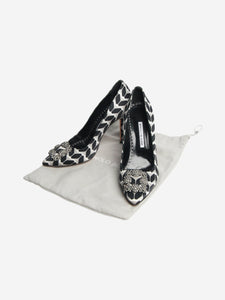 Manolo Blahnik Black and white geometric printed pumps - size EU 40