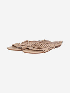Alaia Beige leather cutout sandals - size EU 39