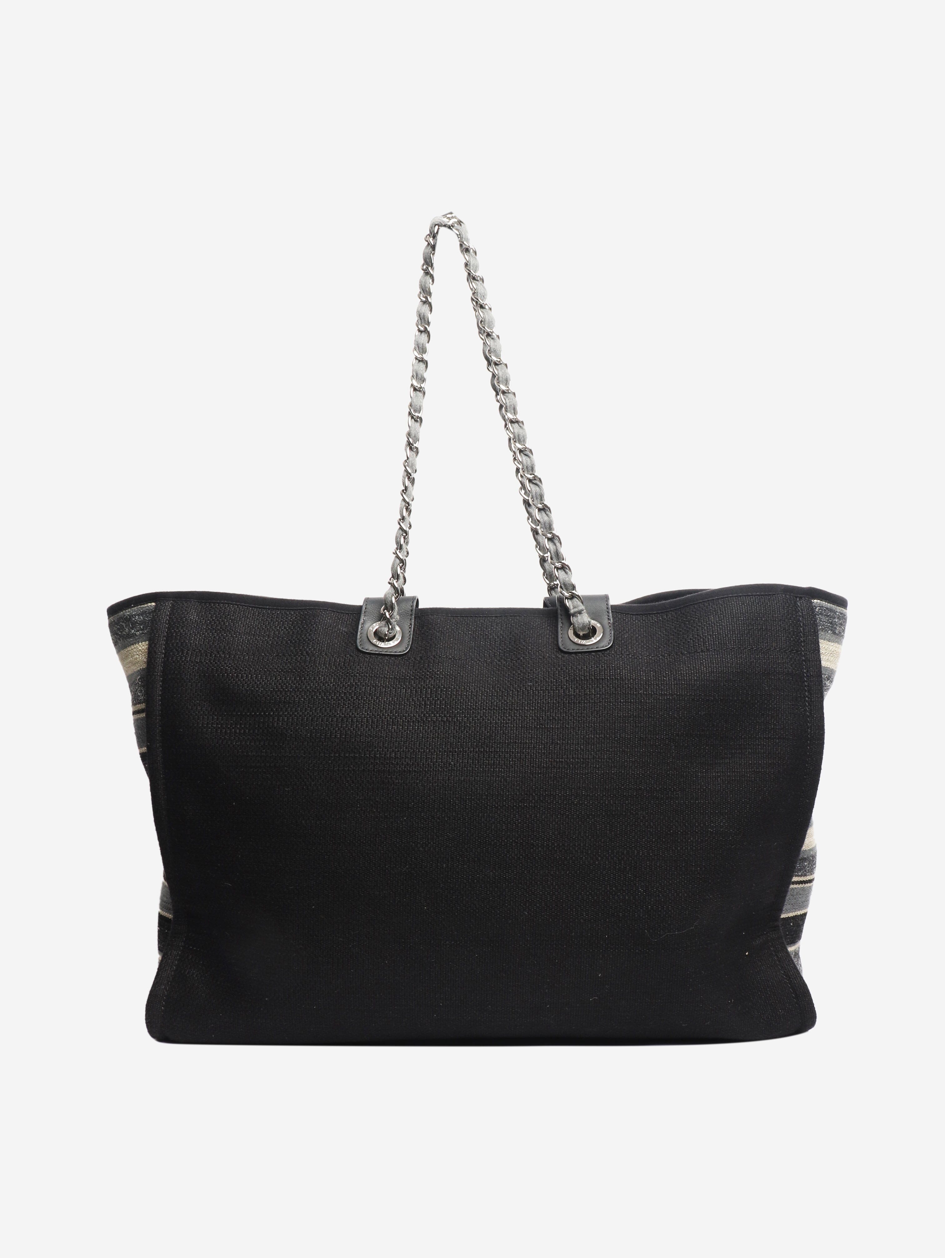 Black extra large striped Deauville tote bag Tote Bags Chanel 