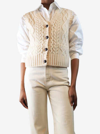 Cream chunky wool knit vest - size XS Knitwear Re/Done 