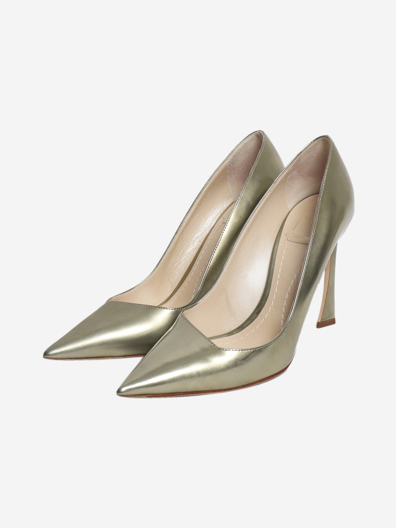 Gold songe pumps - size EU 38 (UK 5)