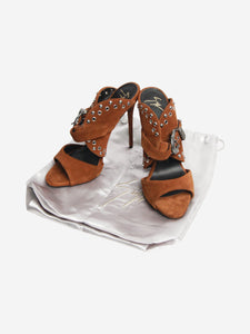 Giuseppe Zanotti Brown suede studded sandal heels - size EU 40