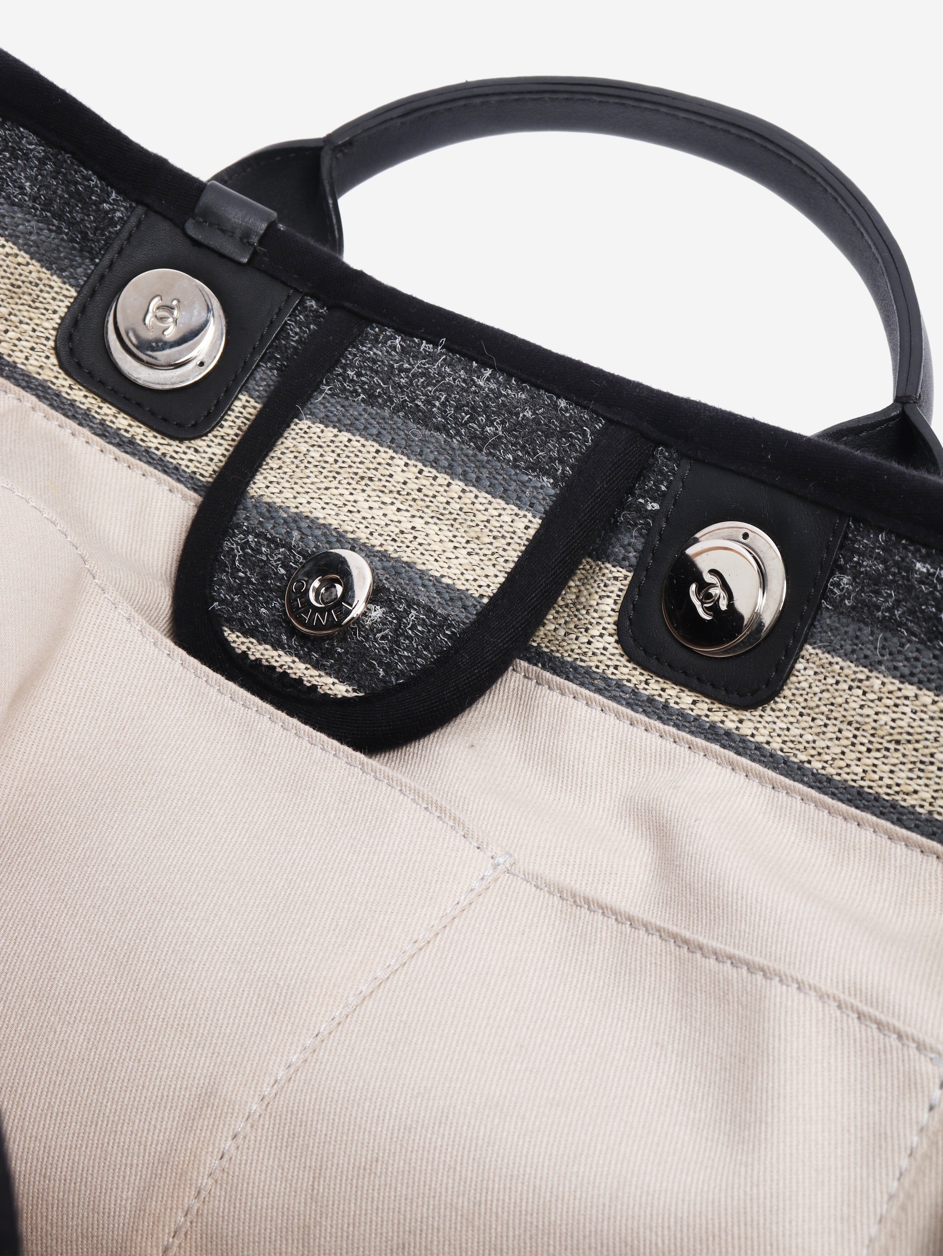 Black extra large striped Deauville tote bag Tote Bags Chanel 