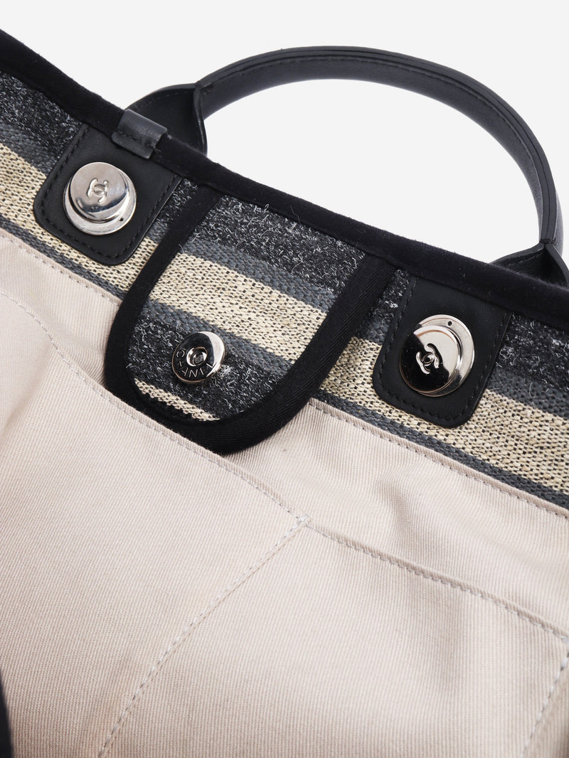 Black extra large striped Deauville tote bag Tote Bags Chanel 
