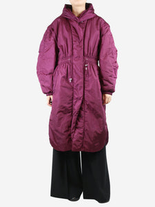 Isabel Marant Purple Dastyano padded drawstring parka - size UK 10