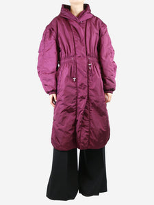 Isabel Marant Purple Dastyano padded drawstring parka - size UK 10