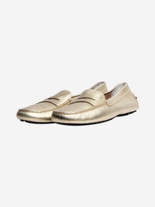 Tod's Gold metallic leather loafers - size EU 39.5