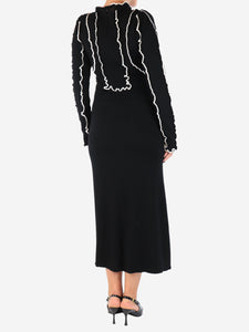 Sea New York Black Elin ribbed midi dress - size S