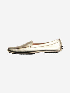 Tod's Gold metallic leather loafers - size EU 39.5