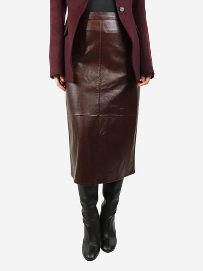 Brown faux leather midi skirt - size S Skirts The Frankie Shop 