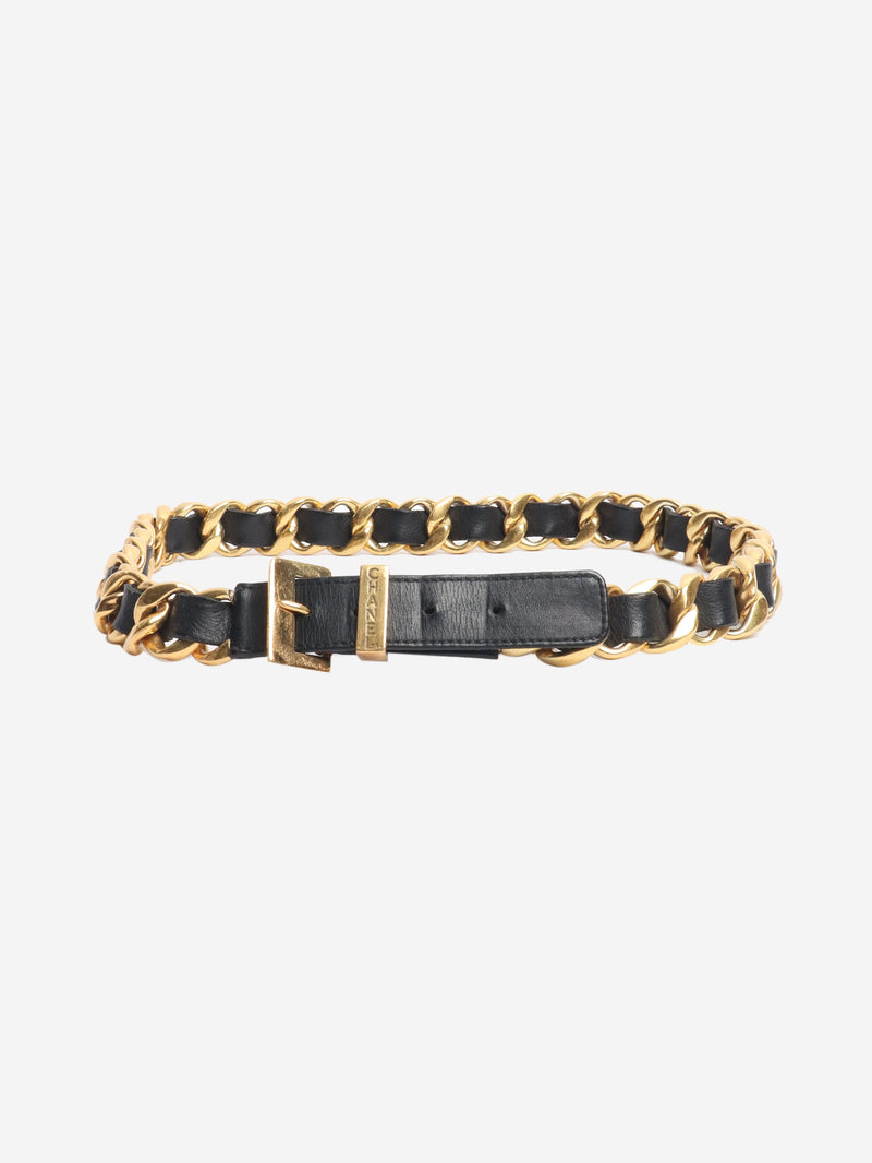 Black chain and leather belt Belts Chanel 