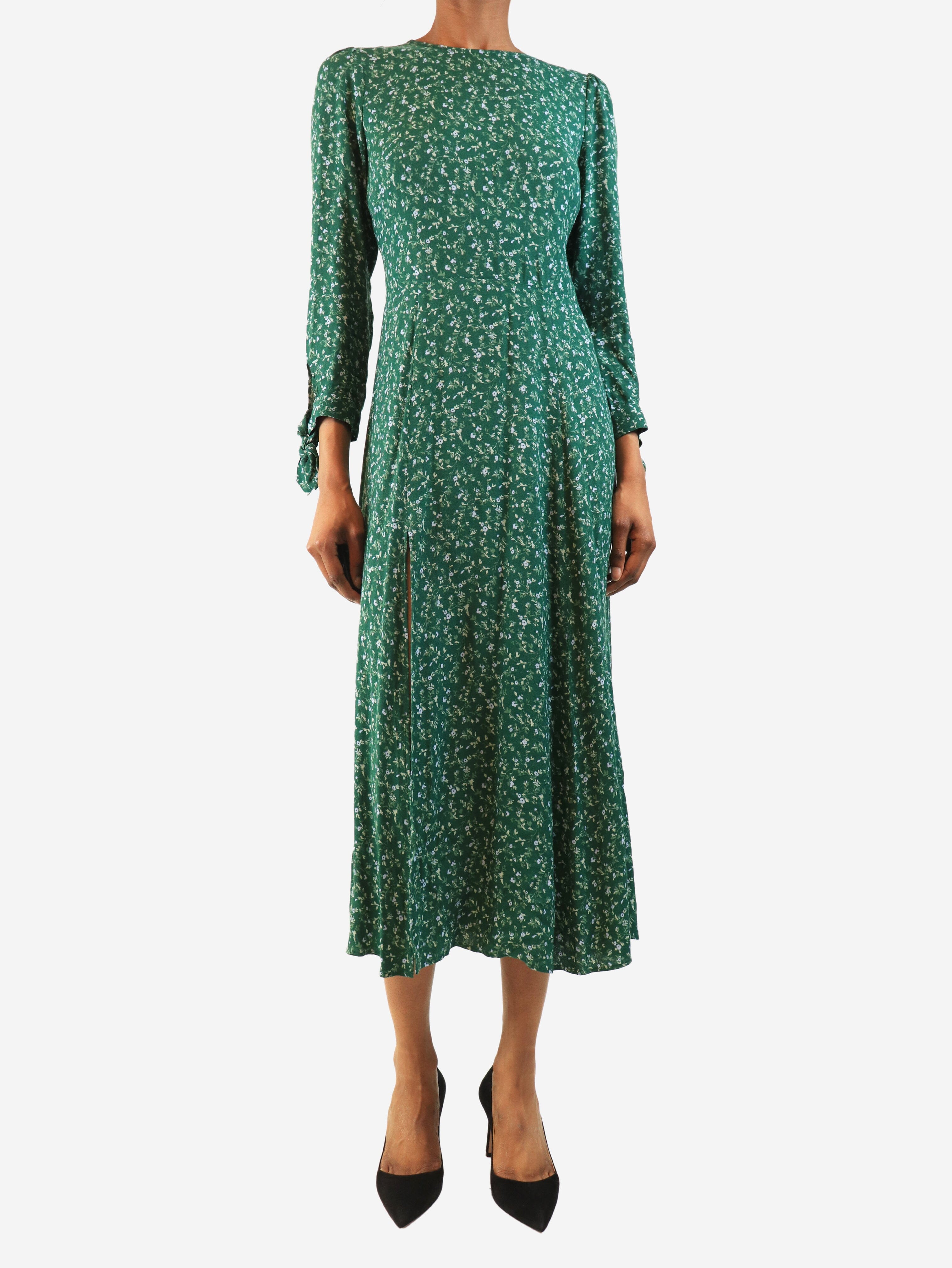 Green floral midi dress - size UK 8 Dresses Reformation 