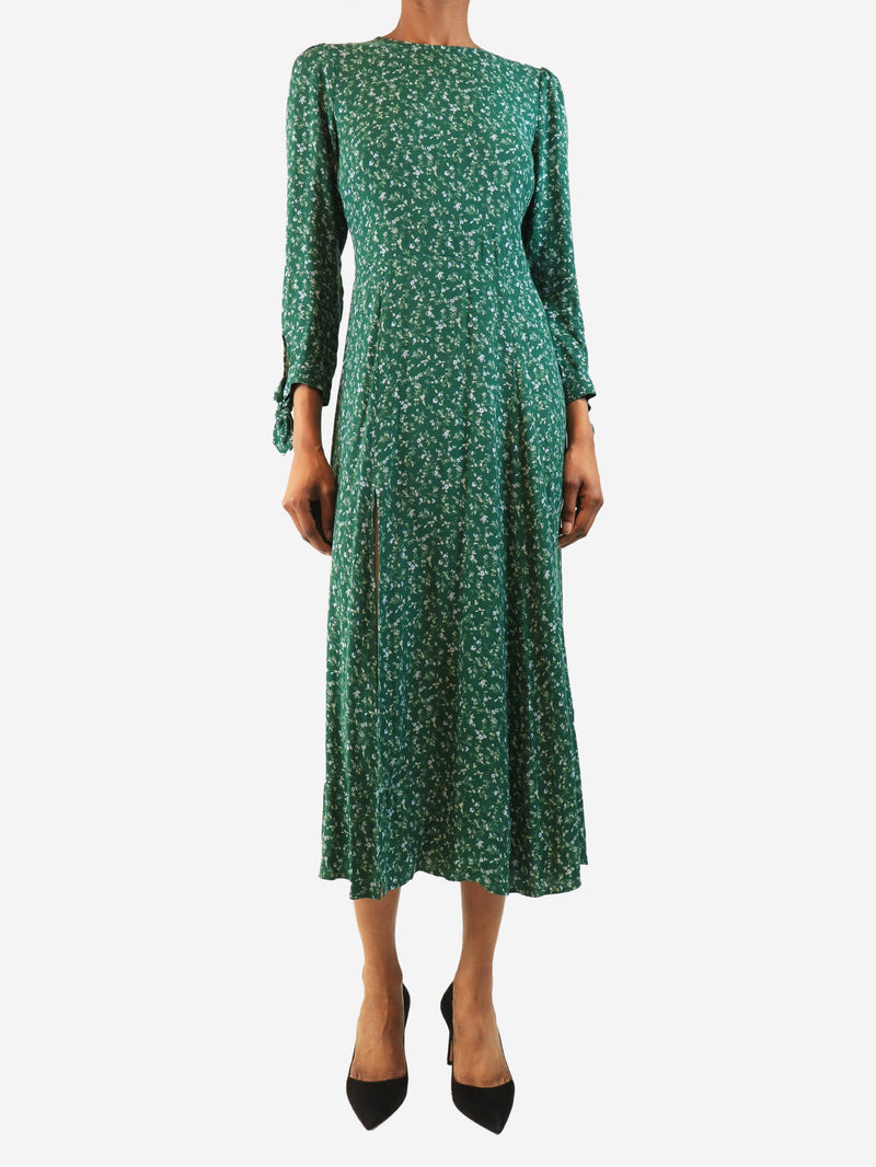 Green floral midi dress - size UK 8 Dresses Reformation 