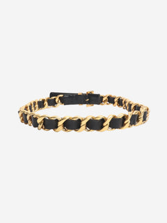 Black chain and leather belt Belts Chanel 