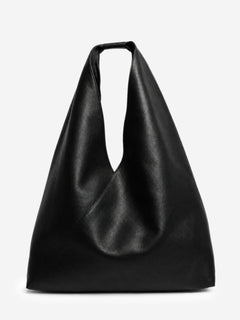 Black leather Japanese Bag Jewel Handle Large tote bag Tote Bags MM6 Maison Margiela 