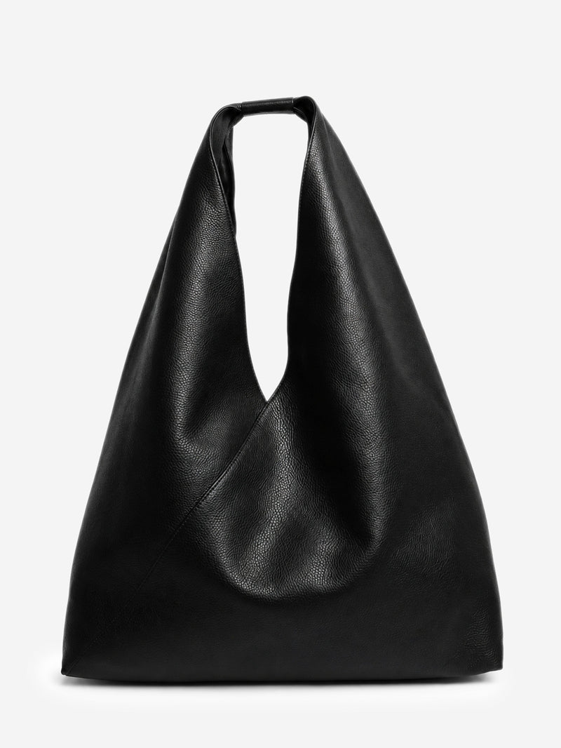 Black leather Japanese Bag Jewel Handle Large tote bag Tote Bags MM6 Maison Margiela 
