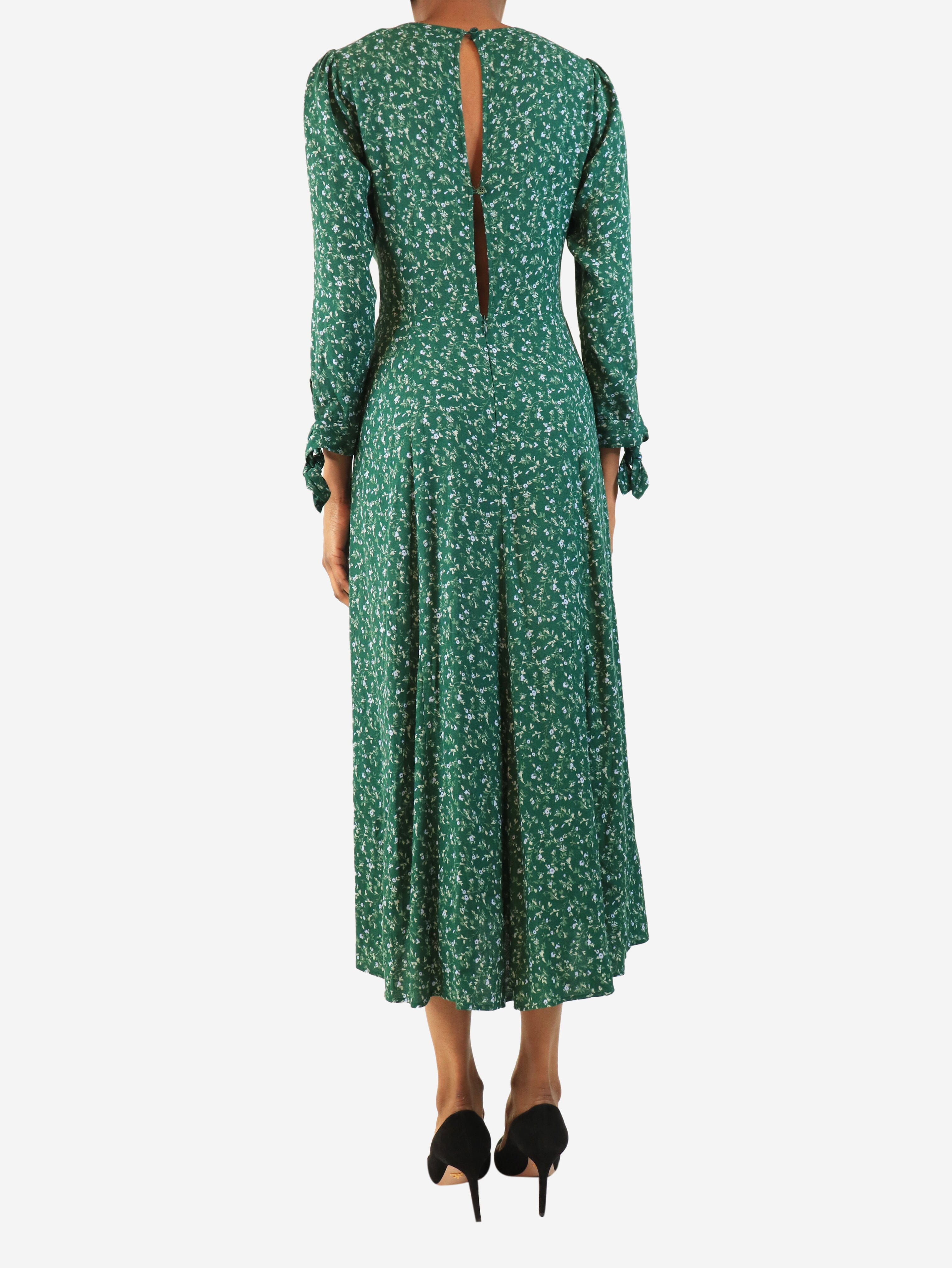 Green floral midi dress - size UK 8 Dresses Reformation 