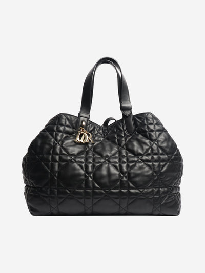Black large Toujours Macrocannage quilted tote bag Tote Bags Dior 