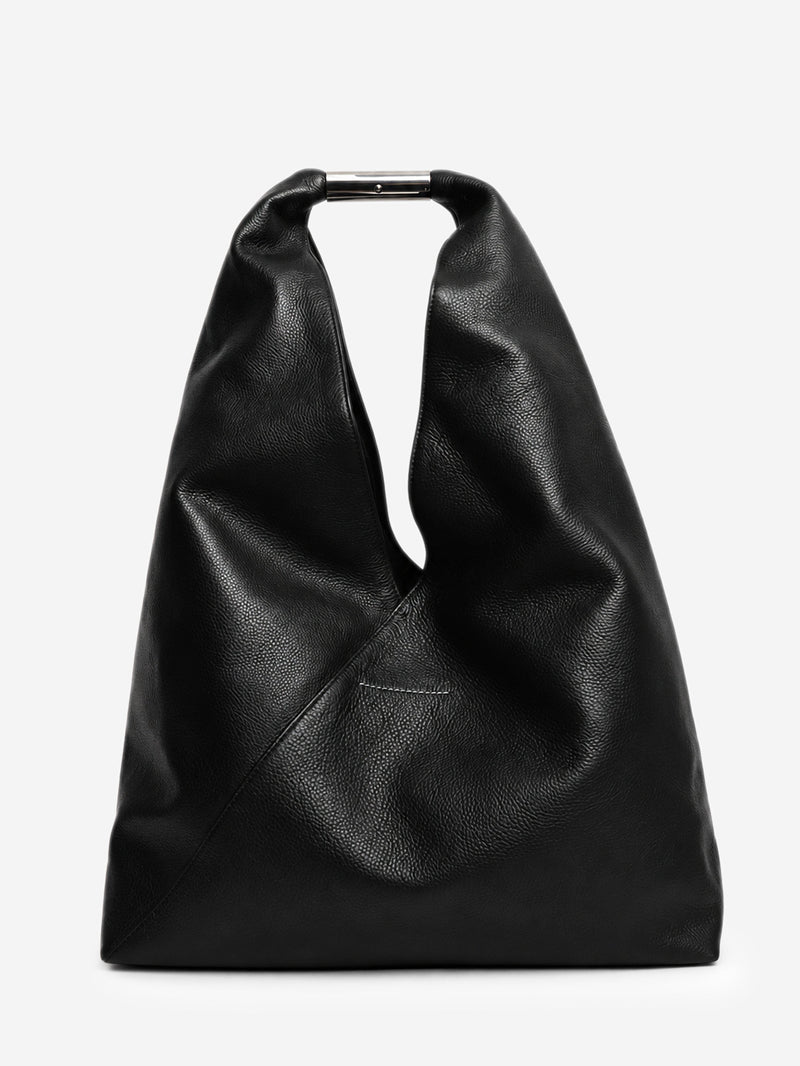 Black leather Japanese Bag Jewel Handle Large tote bag Tote Bags MM6 Maison Margiela 