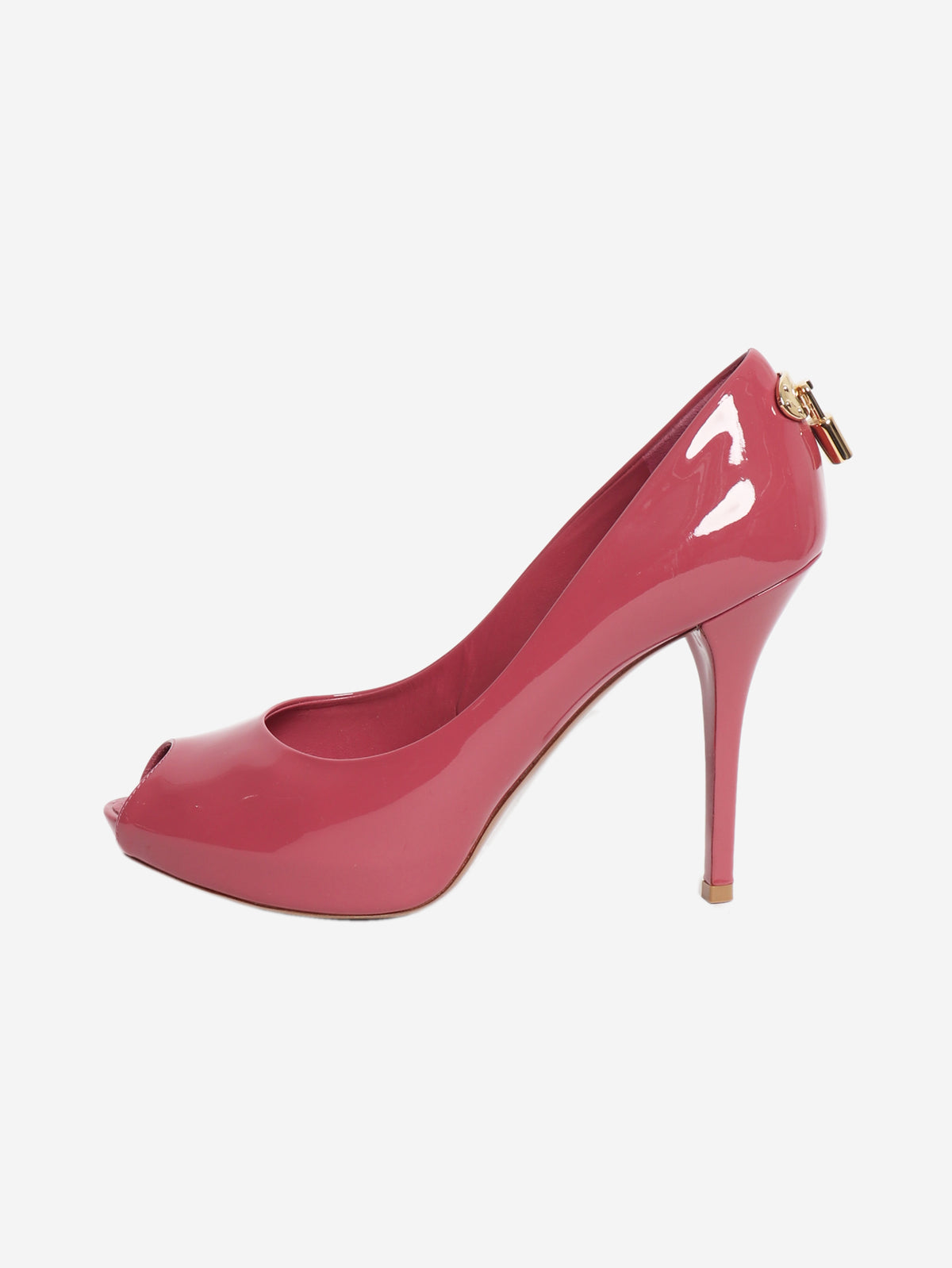 Patent pink peep toe heels - size EU 38.5 (UK 5.5)