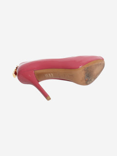 Patent pink peep toe heels - size EU 38.5 (UK 5.5)