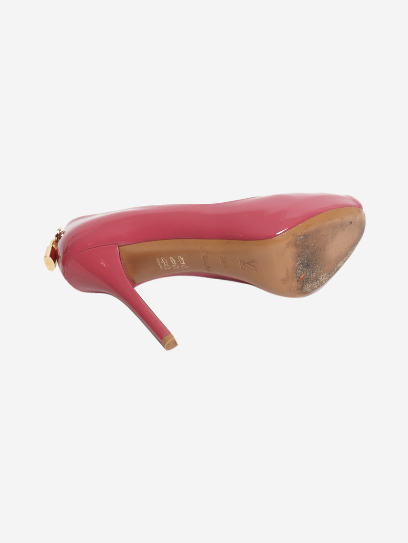 Patent pink peep toe heels - size EU 38.5 (UK 5.5)