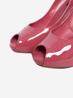 Patent pink peep toe heels - size EU 38.5 (UK 5.5)