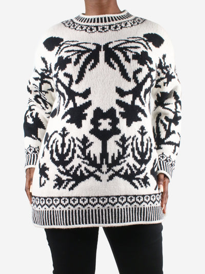 White jacquard wool sweater - size M Knitwear Bogner 