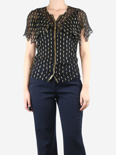 Black lurex sheer top - size M Tops Zadig & Voltaire 