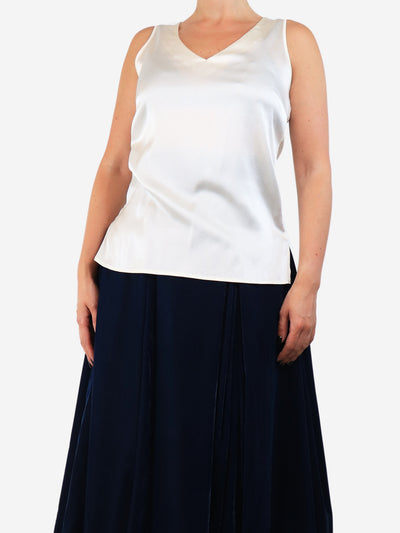 Cream silk sleeveless top - size S Tops Falconeri 