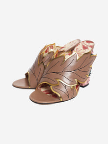 Multicolour foliage snake heels - size EU 38.5 Heels Gucci 