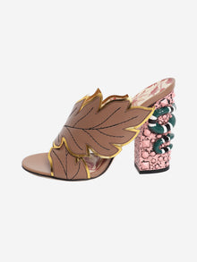 Multicolour foliage snake heels - size EU 38.5 Heels Gucci 