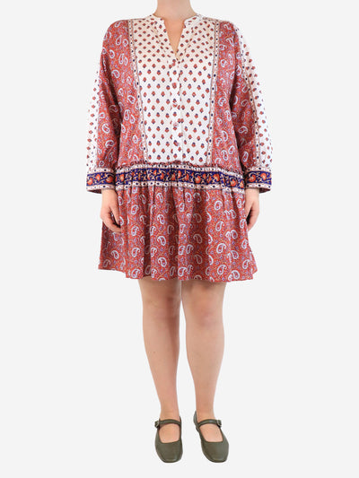 Red Jesila paisley mini dress - size L Dresses Veronica Beard 