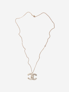 Chanel White bejewelled oversized CC necklace