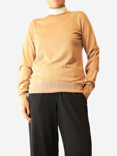 Brown high-neck top - size L