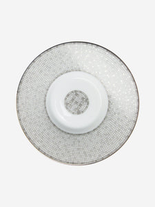 Hermes Grey Mosaique au 24 platinum small plate