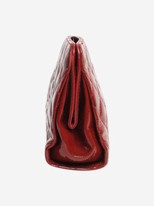 Chanel Red 2012 patent quilted CC Timeless Clutch