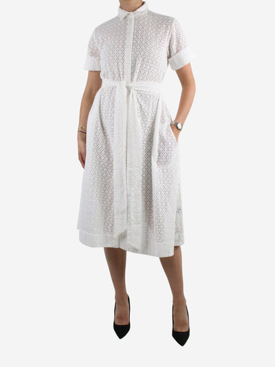 White button-up broderie anglaise midi dress - size L Dresses Lisa Marie Fernandez 