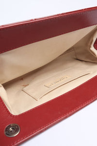 Chanel Red 2012 patent quilted CC Timeless Clutch