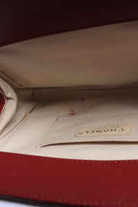 Chanel Red 2012 patent quilted CC Timeless Clutch