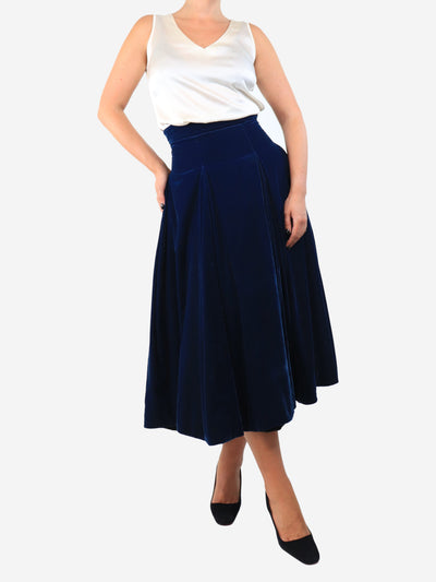 Blue velvet midi skirt - size UK 10 Skirts Emilia Wickstead 